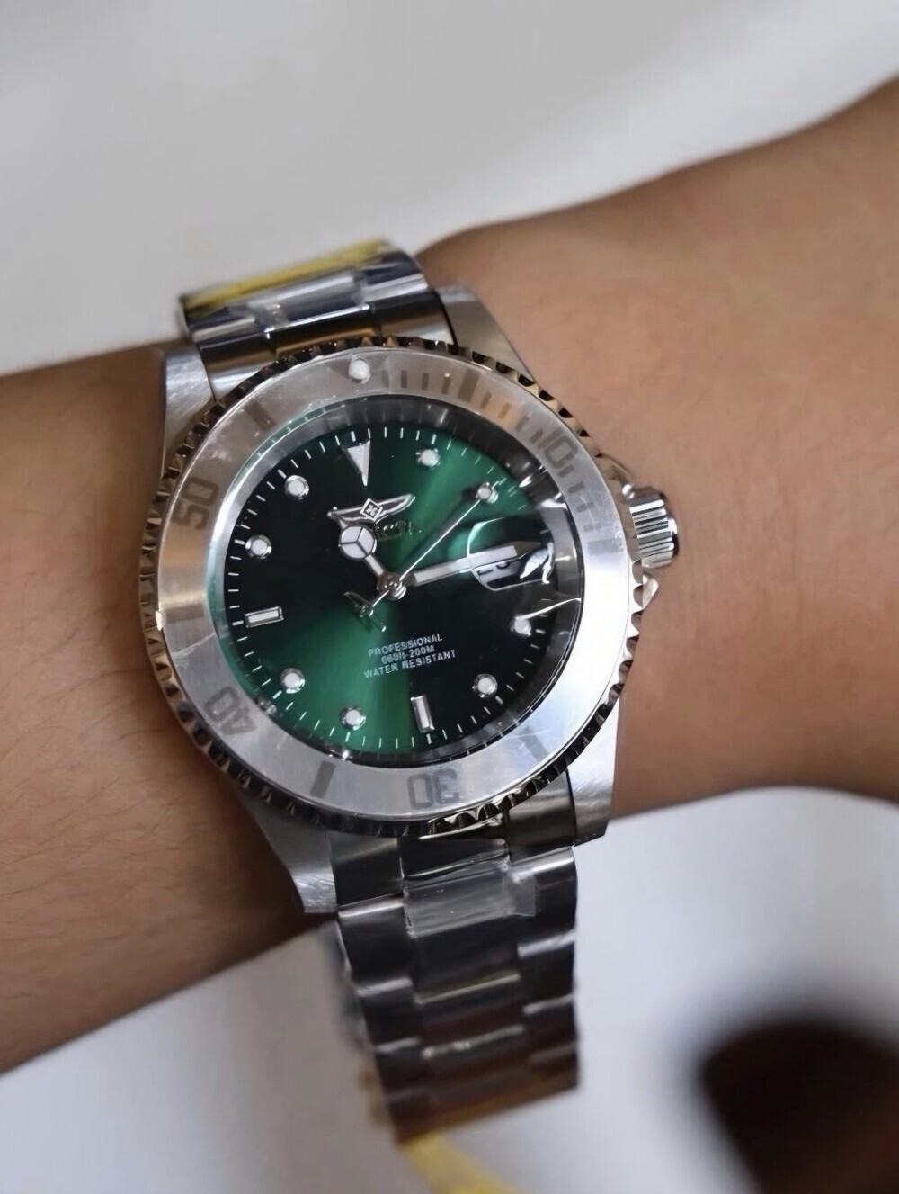 Invicta Pro Diver 40mm Stainless Steel Watch Green Dial Date 50958 NEW - Picture 3 of 6
